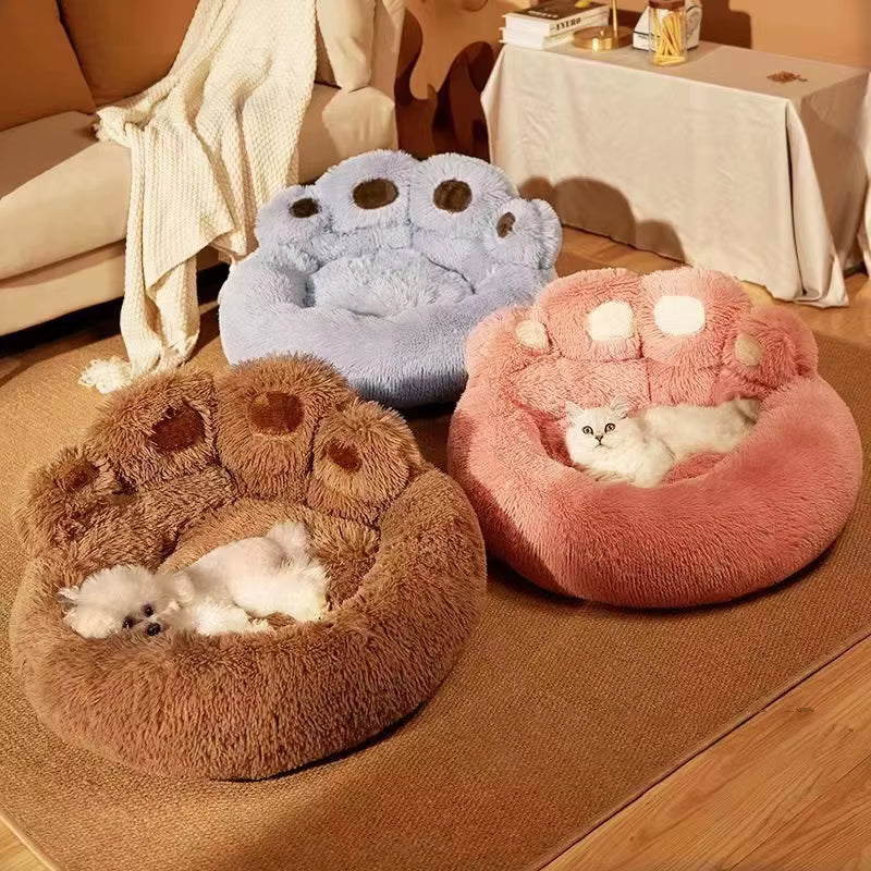 Cute Bear Paw Dog Bed Plush Winter Warm Mat Pets Kennel Large Dog Sleeping Bed Puppy Cat Sofa Blanket Cushion Pets Accessories.