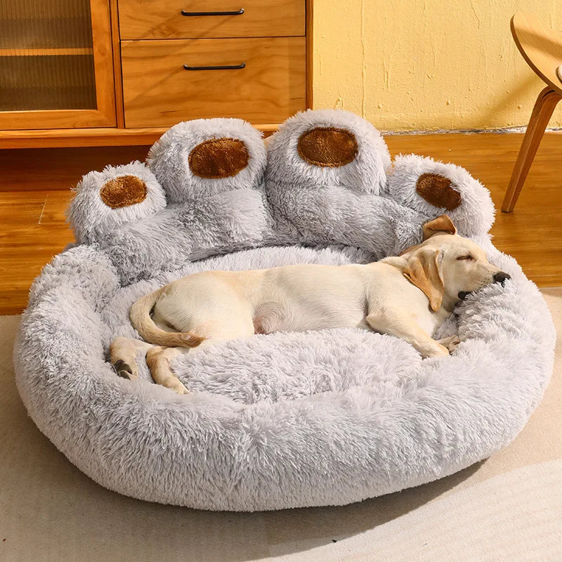 Cute Bear Paw Dog Bed Plush Winter Warm Mat Pets Kennel Large Dog Sleeping Bed Puppy Cat Sofa Blanket Cushion Pets Accessories.