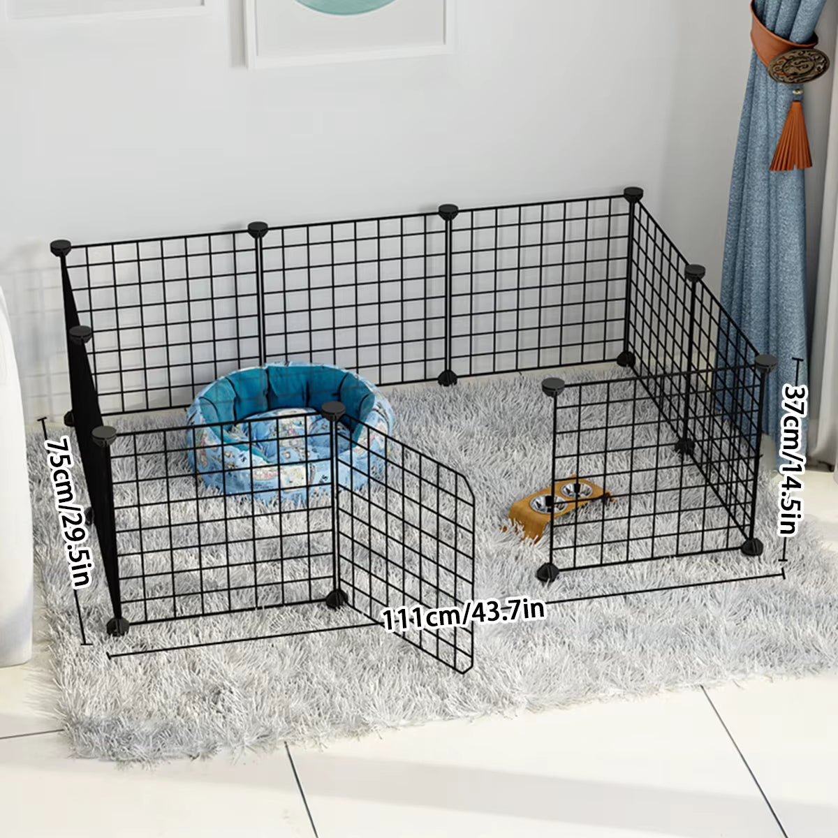Dog Cage Wire Mesh Fence Indoor Teddy Animal Escape Barrier.