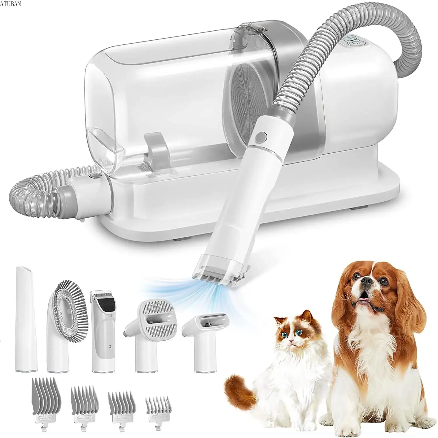 Pet Grooming Vacuum & Dog Grooming Kit with 2.3L Capacity Larger Pet Hair Dust Cup Dog Brush for Pet Hair Vacuum Cleaner.