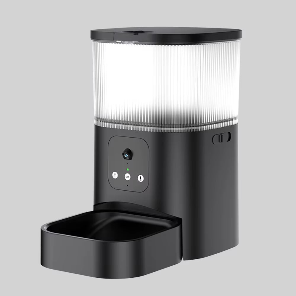 Smart Pet Feeder with Camera Cat Automatic Feeder Supports Voice and Video WIFI Dog Food Feeding Bowl 3L Intelligent Feeder.