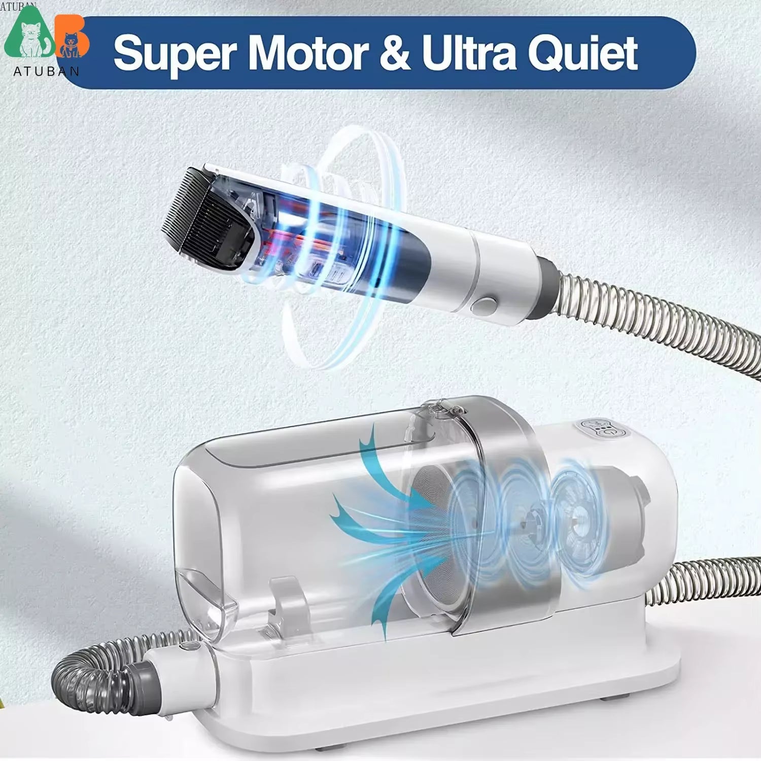 Pet Grooming Vacuum & Dog Grooming Kit with 2.3L Capacity Larger Pet Hair Dust Cup Dog Brush for Pet Hair Vacuum Cleaner.