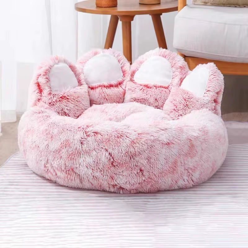 Cute Bear Paw Dog Bed Plush Winter Warm Mat Pets Kennel Large Dog Sleeping Bed Puppy Cat Sofa Blanket Cushion Pets Accessories.