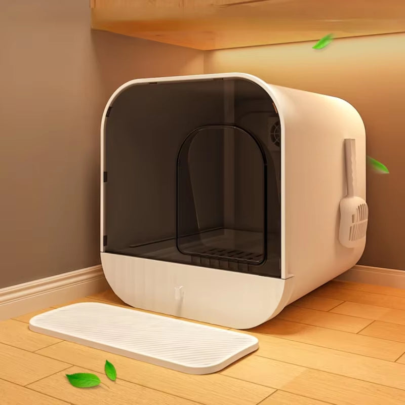 Litter Box Oversized Deodorant Cat Toilet Closed Litter Box Extra Large Splash-Proof Litter Box for Cats.