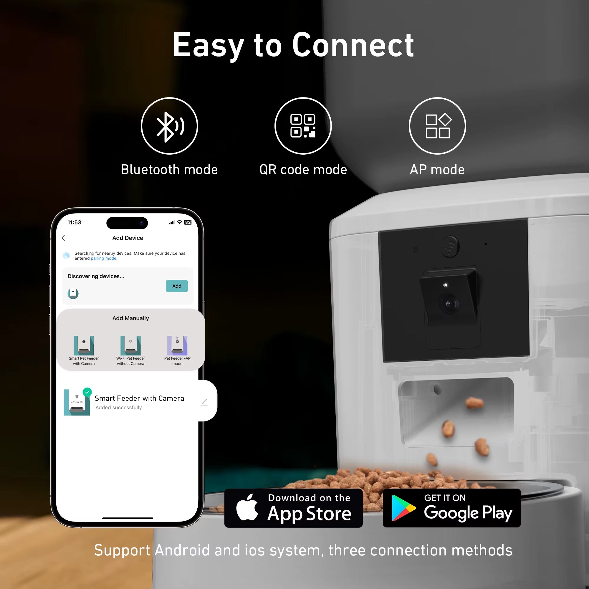 8L Automatic Cat Feeder with 1080P Camera Video 5G Wifi Cat Food Dispenser Pet Smart Voice Recorder Tuya APP Pet Auto Feeder.