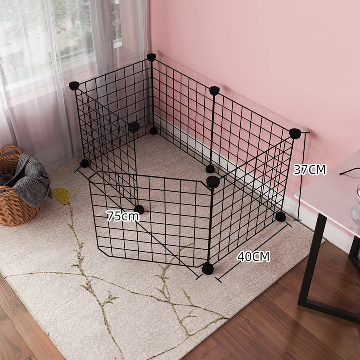 Dog Cage Wire Mesh Fence Indoor Teddy Animal Escape Barrier.