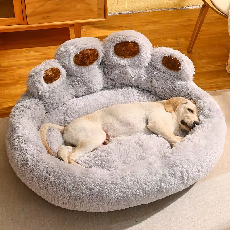 Cute Bear Paw Dog Bed Plush Winter Warm Mat Pets Kennel Large Dog Sleeping Bed Puppy Cat Sofa Blanket Cushion Pets Accessories.