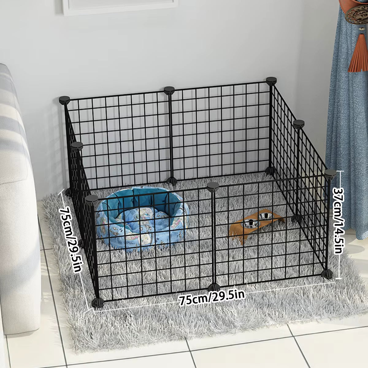 Dog Cage Wire Mesh Fence Indoor Teddy Animal Escape Barrier.
