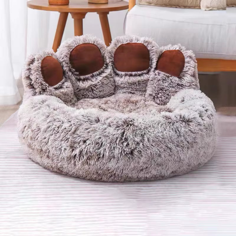 Cute Bear Paw Dog Bed Plush Winter Warm Mat Pets Kennel Large Dog Sleeping Bed Puppy Cat Sofa Blanket Cushion Pets Accessories.
