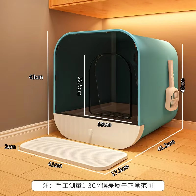 Litter Box Oversized Deodorant Cat Toilet Closed Litter Box Extra Large Splash-Proof Litter Box for Cats.