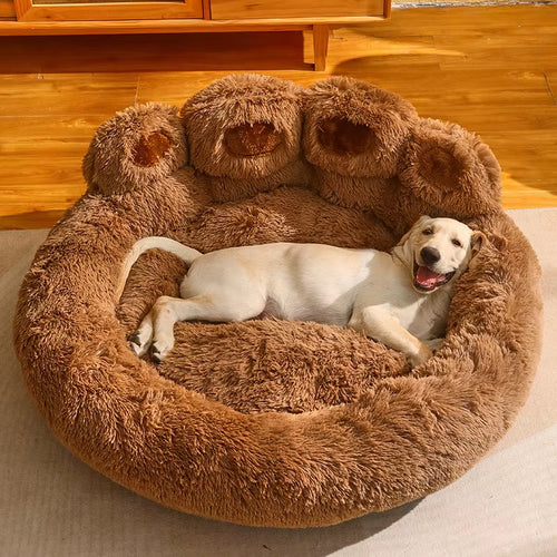 Cute Bear Paw Dog Bed Plush Winter Warm Mat Pets Kennel Large Dog Sleeping Bed Puppy Cat Sofa Blanket Cushion Pets Accessories.