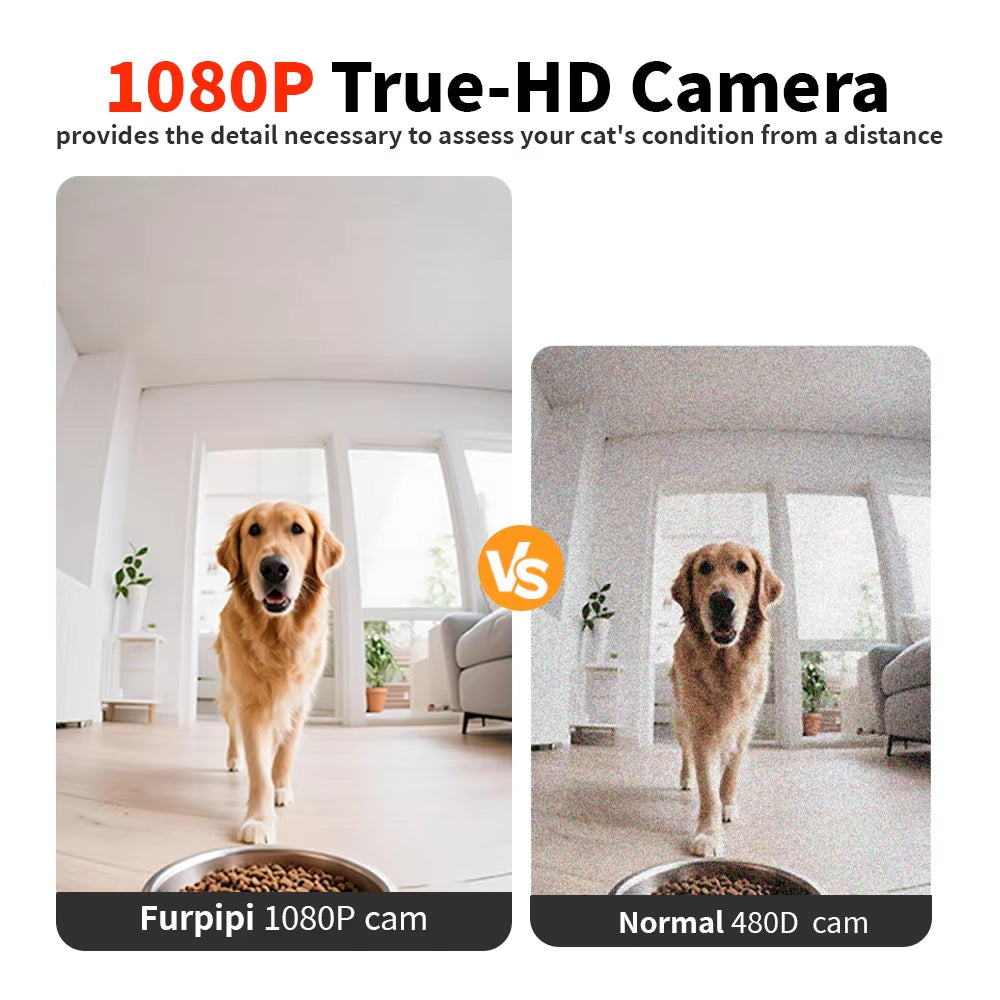 8L Automatic Cat Feeder with 1080P Camera Video 5G Wifi Cat Food Dispenser Pet Smart Voice Recorder Tuya APP Pet Auto Feeder.