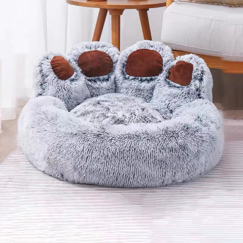 Cute Bear Paw Dog Bed Plush Winter Warm Mat Pets Kennel Large Dog Sleeping Bed Puppy Cat Sofa Blanket Cushion Pets Accessories.