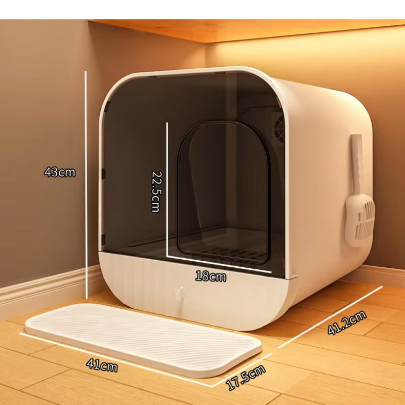 Litter Box Oversized Deodorant Cat Toilet Closed Litter Box Extra Large Splash-Proof Litter Box for Cats.