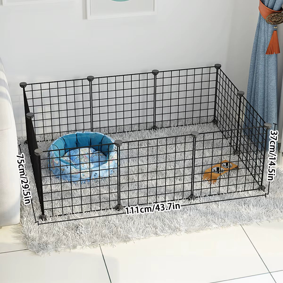 Dog Cage Wire Mesh Fence Indoor Teddy Animal Escape Barrier.