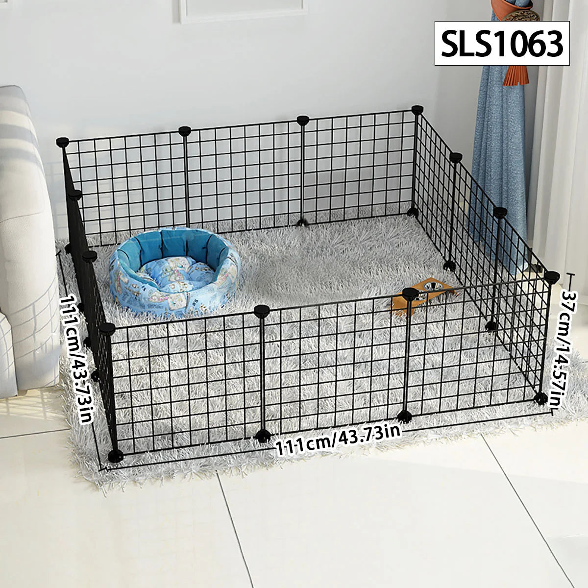 Dog Cage Wire Mesh Fence Indoor Teddy Animal Escape Barrier.
