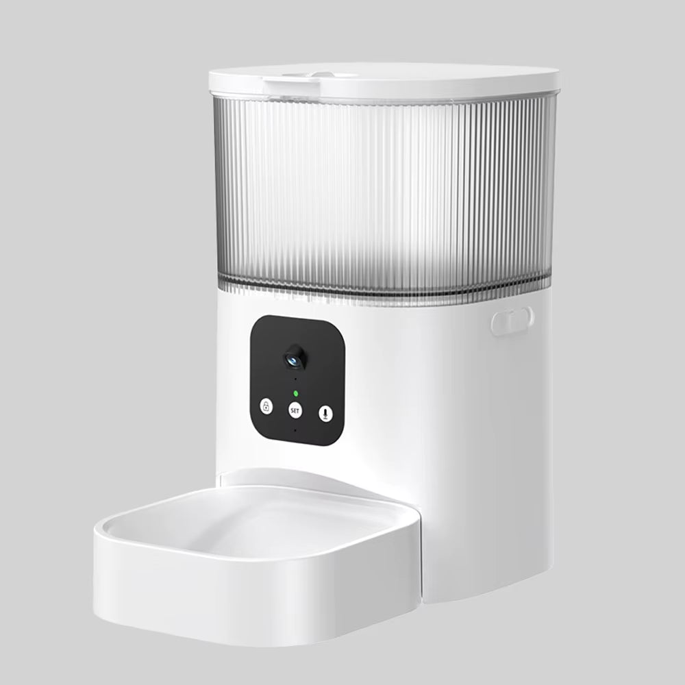 Smart Pet Feeder with Camera Cat Automatic Feeder Supports Voice and Video WIFI Dog Food Feeding Bowl 3L Intelligent Feeder.