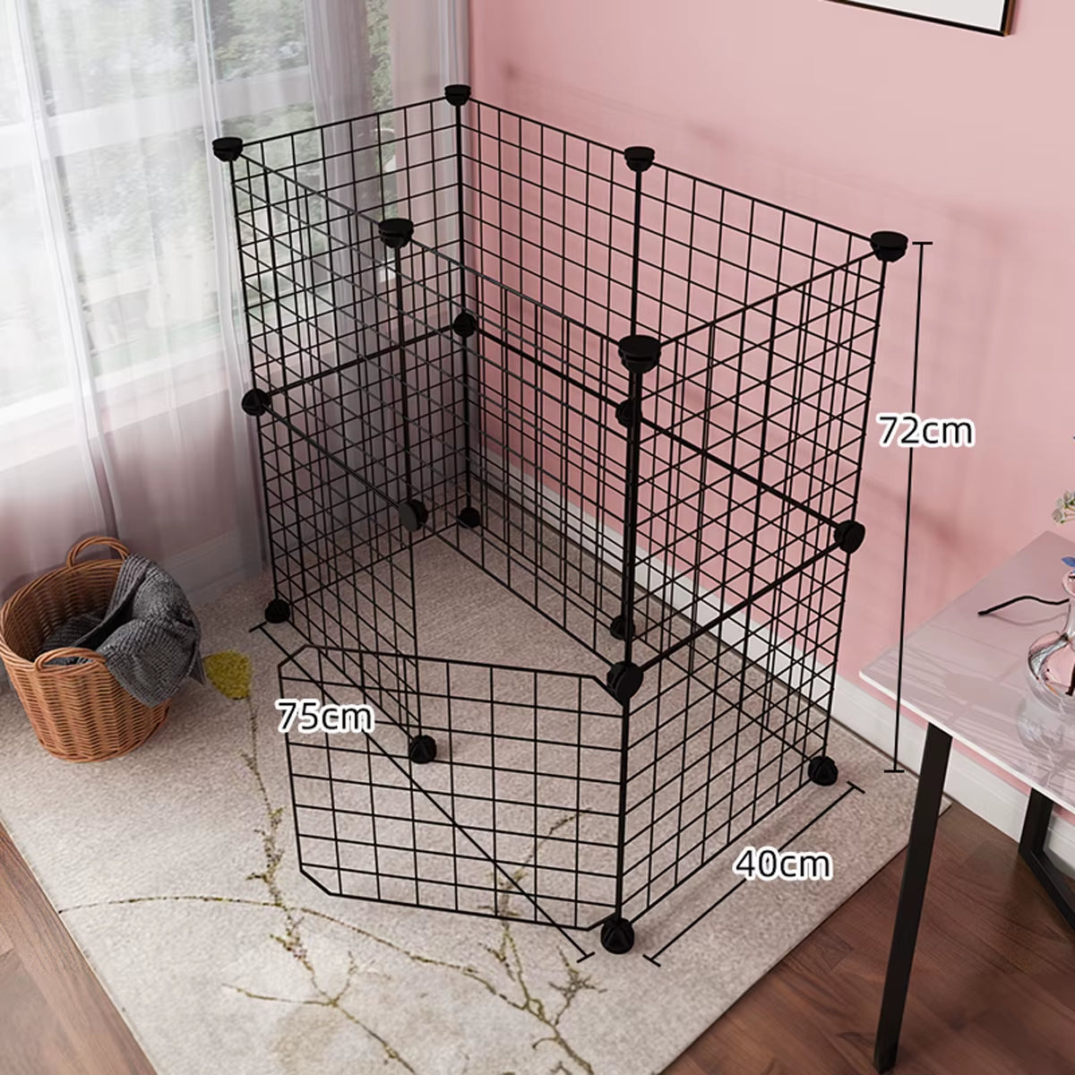 Dog Cage Wire Mesh Fence Indoor Teddy Animal Escape Barrier.